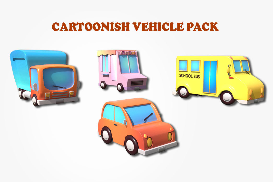 3d cartoonsih vehicle