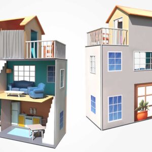 cartoonsih house interior 3d