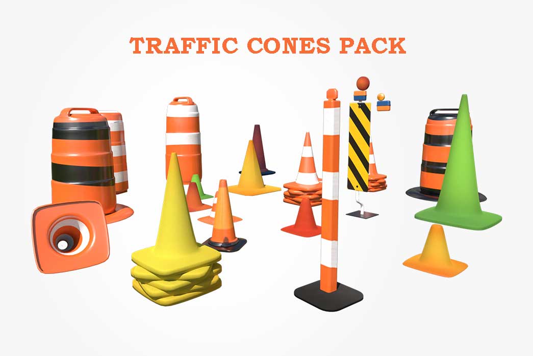 3d traffice cones