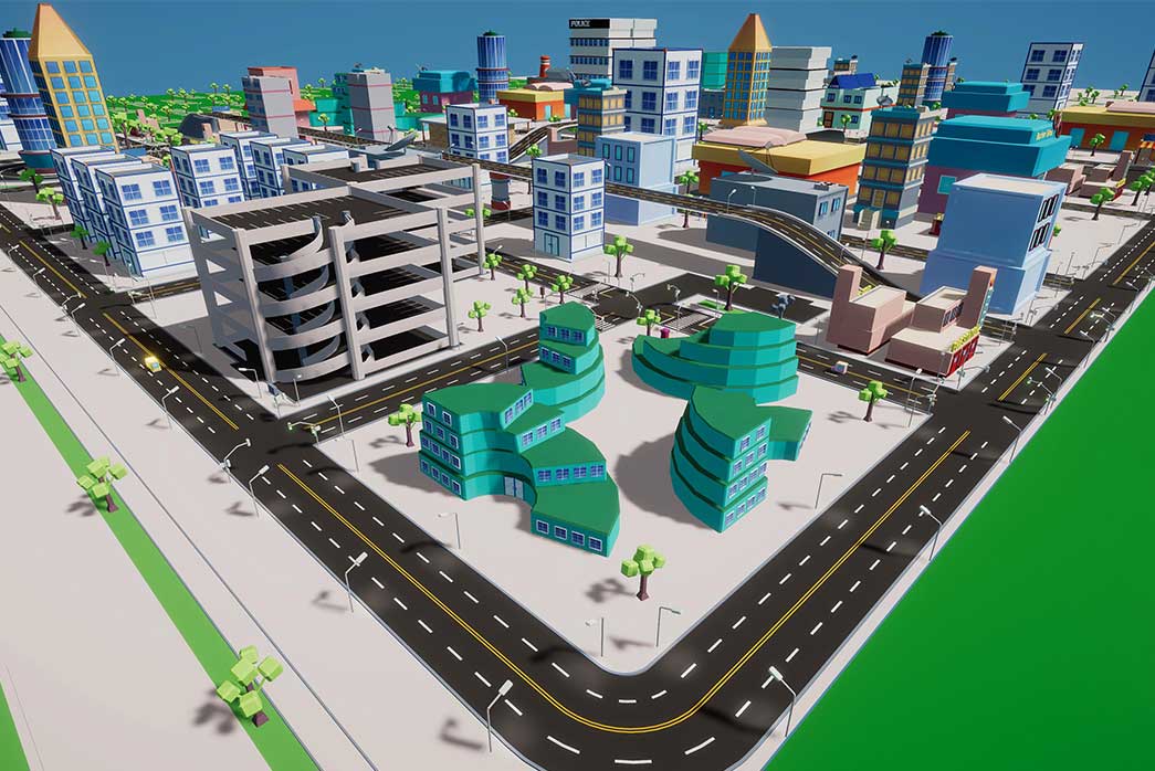3d cartoon city