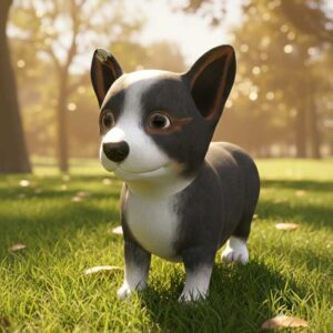 rigged 3d puppy model