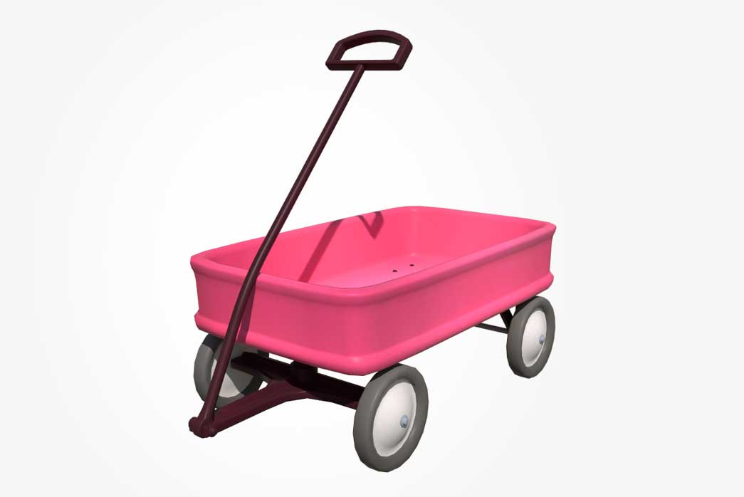 3d cartoon wagon cart