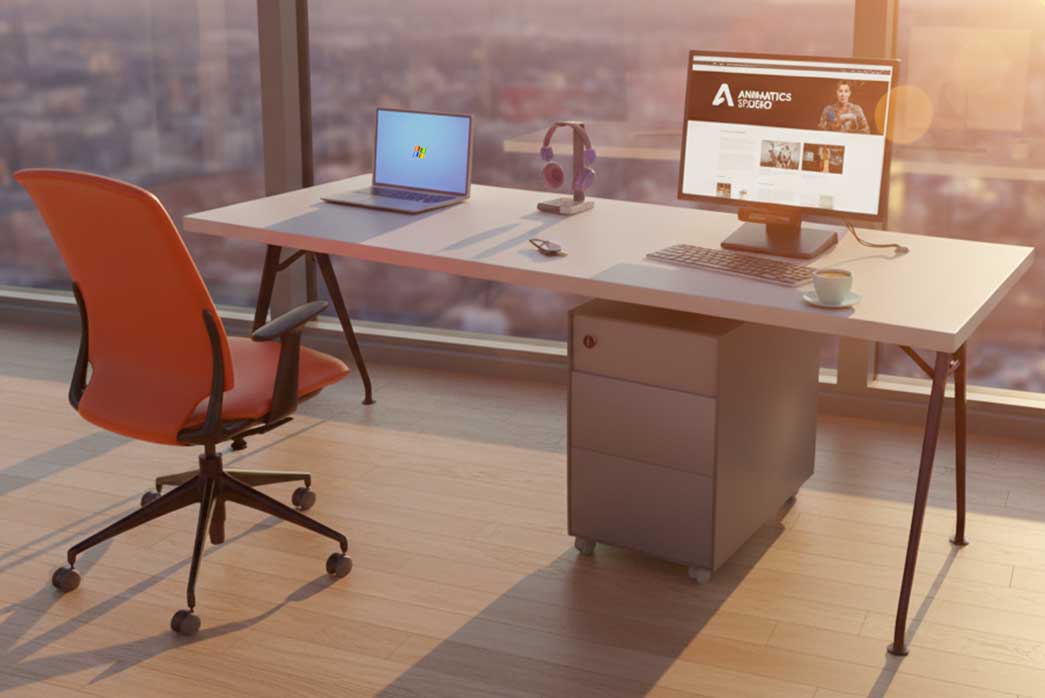 3d office table props