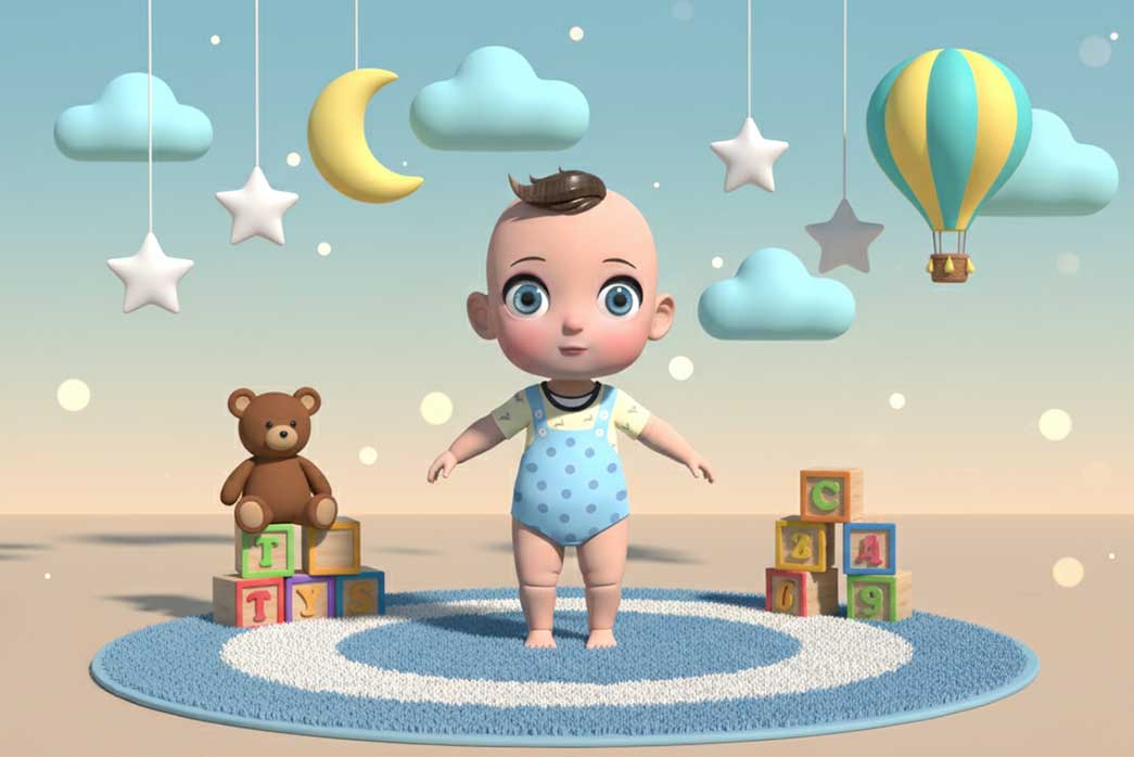 baby boy 3d model