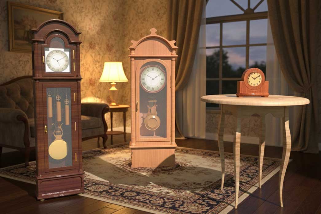 3d antique clocks